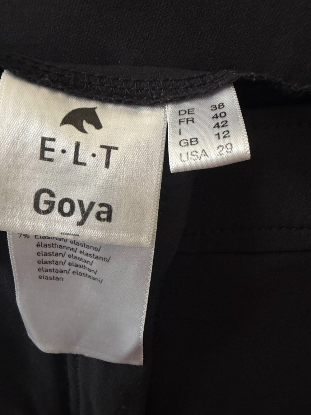 ELT sz 29 Ltd Ed Goya high-performance equestrian riding pants Black - Picture 7 of 8